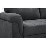 Lucca Dark Gray Fabric Reversible Sectional Sleeper Sofa Chaise with Storage