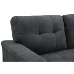 Lucca Dark Gray Fabric Reversible Sectional Sleeper Sofa Chaise with Storage