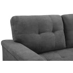 Lucca Gray Fabric Reversible Sectional Sleeper Sofa Chaise with Storage