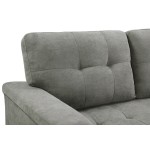 Lucca Light Gray Fabric Reversible Sectional Sleeper Sofa Chaise with Storage