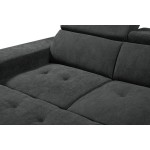 Henrik Dark Gray Sleeper Sectional Sofa with Storage Ottoman and 2 Stools