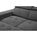 Henrik Light Gray Sleeper Sectional Sofa with Storage Ottoman and 2 Stools