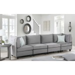 Zelmira Gray Velvet 4Pc Sofa