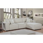 Harvey Sofa with Reversible Chaise in Beige Linen