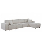 Ermont Sofa with Reversible Chaise in Beige Linen