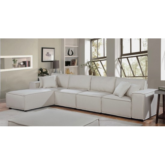 Ermont Sofa with Reversible Chaise in Beige Linen