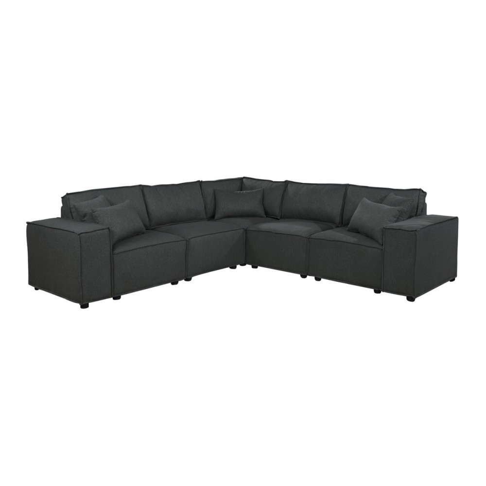 Jenson Modular Sectional Sofa in Dark Gray Linen