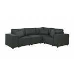 Melrose Modular Sectional Sofa with Ottoman in Dark Gray Linen