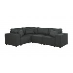 Melrose Modular Sectional Sofa with Ottoman in Dark Gray Linen