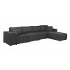 Ermont Sofa with Reversible Chaise in Dark Gray Linen