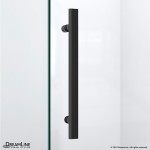 Prism Plus 34 in. x 72 in. Frameless Neo-Angle Hinged Shower Enclosure in Satin Black
