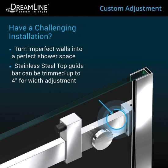 Enigma Air 34 3/4 in. D x 48 3/8 in. W x 76 in. H Frameless Sliding Shower Enclosure in Polished Stainless Steel