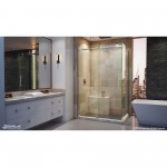 Enigma Air 34 3/4 in. D x 48 3/8 in. W x 76 in. H Frameless Sliding Shower Enclosure in Polished Stainless Steel