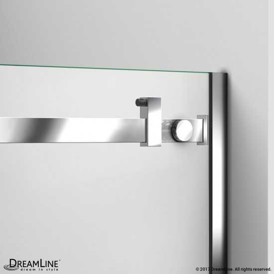 Enigma Air 34 3/4 in. D x 48 3/8 in. W x 76 in. H Frameless Sliding Shower Enclosure in Polished Stainless Steel