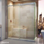 Enigma Air 34 3/4 in. D x 60 3/8 in. W x 76 in. H Frameless Sliding Shower Enclosure in Brushed Stainless Steel