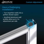 Prime 33 in. x 74 3/4 in. Semi-Frameless Clear Glass Sliding Shower Enclosure in Chrome with Biscuit Base Kit