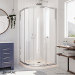 Prime 38 in. x 74 3/4 in. Semi-Frameless Clear Glass Sliding Shower Enclosure in Chrome with Biscuit Base Kit