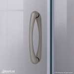 Prime 33 in. x 74 3/4 in. Semi-Frameless Frosted Glass Sliding Shower Enclosure in Brushed Nickel with Black Base Kit