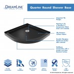 Prime 33 in. x 74 3/4 in. Semi-Frameless Frosted Glass Sliding Shower Enclosure in Brushed Nickel with Black Base Kit
