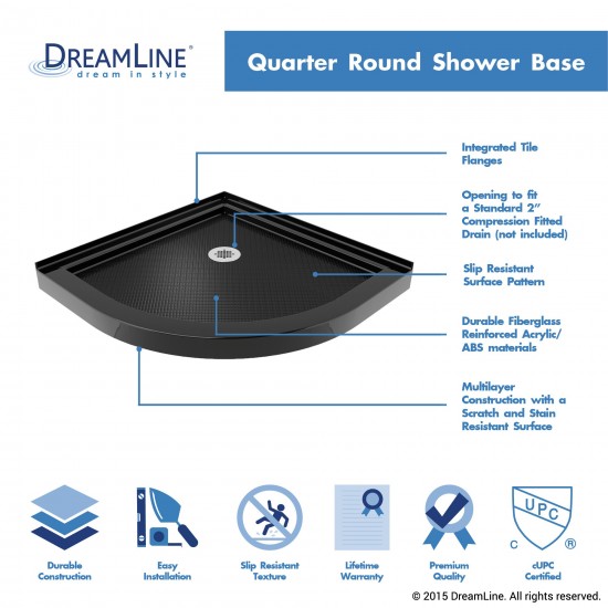 Prime 33 in. x 74 3/4 in. Semi-Frameless Frosted Glass Sliding Shower Enclosure in Brushed Nickel with Black Base Kit
