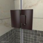 Prism Lux 36 in. x 74 3/4 in. Fully Frameless Neo-Angle Shower Enclosure in Oil Rubbed Bronze with White Base