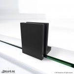 Prism Lux 36 in. x 74 3/4 in. Fully Frameless Neo-Angle Shower Enclosure in Satin Black with Black Base