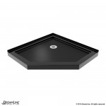 Prism Lux 36 in. x 74 3/4 in. Fully Frameless Neo-Angle Shower Enclosure in Satin Black with Black Base