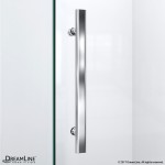 Prism Lux 40 in. x 74 3/4 in. Fully Frameless Neo-Angle Shower Enclosure in Chrome with Biscuit Base