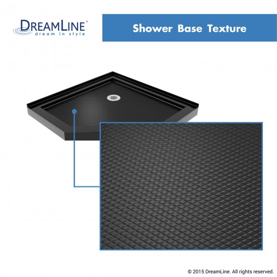 Prism Lux 40 in. x 74 3/4 in. Fully Frameless Neo-Angle Shower Enclosure in Satin Black with Black Base