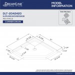 Prism Lux 42 in. x 74 3/4 in. Fully Frameless Neo-Angle Shower Enclosure in Brushed Nickel with Biscuit Base