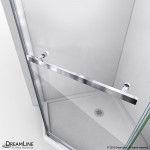 Prism 36 in. x 74 3/4 in. Frameless Neo-Angle Pivot Shower Enclosure in Chrome with White Base Kit