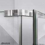 Prism 36 in. x 74 3/4 in. Frameless Neo-Angle Pivot Shower Enclosure in Brushed Nickel with White Base Kit