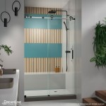 Enigma-XT 44-48 in. W x 76 in. H Fully Frameless Sliding Shower Door in Tuxedo Finish