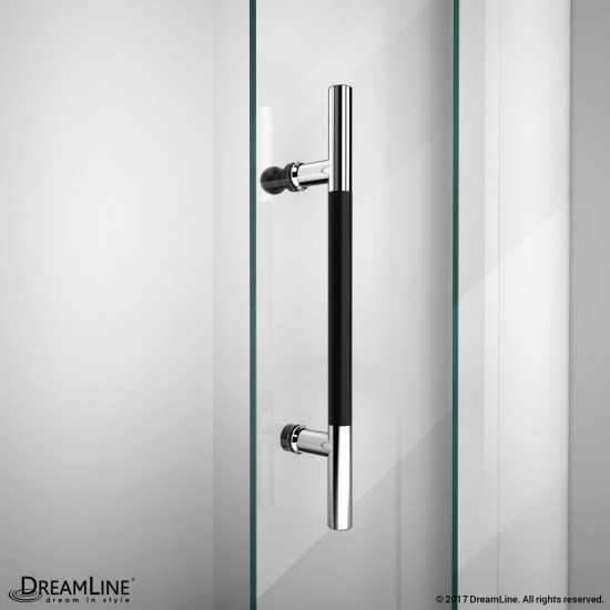 Enigma-XT 56-60 in. W x 76 in. H Fully Frameless Sliding Shower Door in Tuxedo Finish
