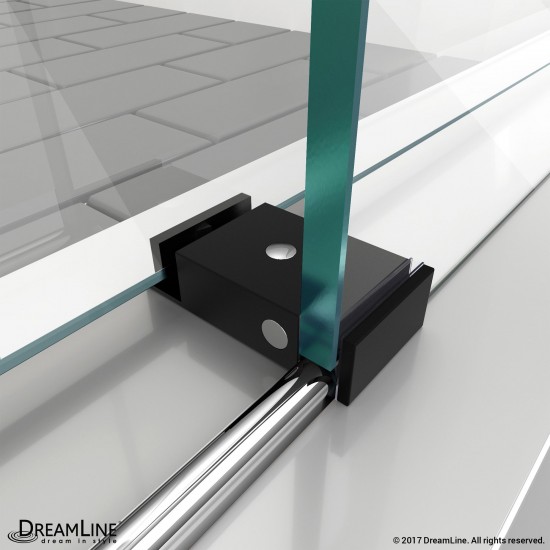 Enigma-XT 56-60 in. W x 76 in. H Fully Frameless Sliding Shower Door in Tuxedo Finish