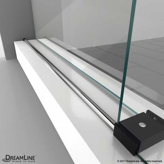 Enigma-XT 56-60 in. W x 76 in. H Fully Frameless Sliding Shower Door in Tuxedo Finish