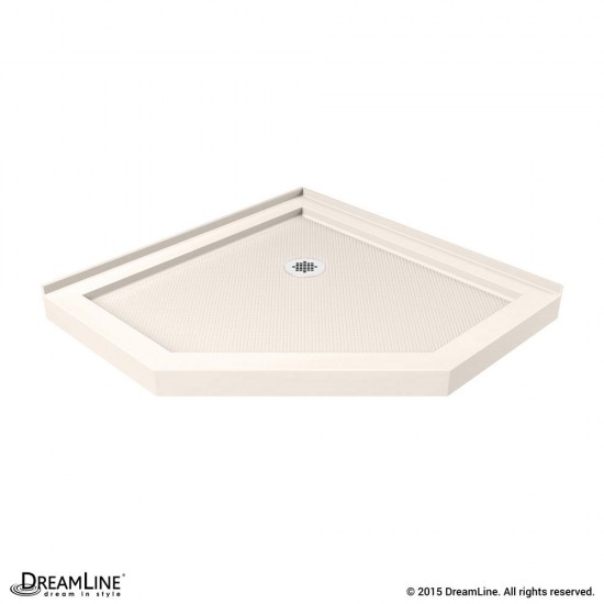 Prism 36 in. x 74 3/4 in. Frameless Neo-Angle Pivot Shower Enclosure in Brushed Nickel with Biscuit Base