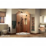 Prism Plus 36 in. x 74 3/4 in. Frameless Neo-Angle Shower Enclosure in Satin Black with White Base