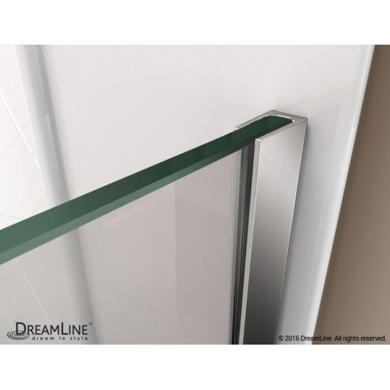 Prism Plus 38 in. x 74 3/4 in. Frameless Neo-Angle Shower Enclosure in Chrome with White Base