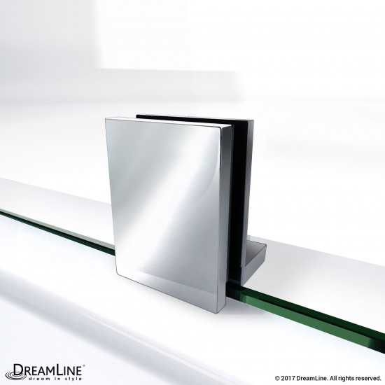 Prism Plus 38 in. x 74 3/4 in. Frameless Neo-Angle Shower Enclosure in Chrome with White Base