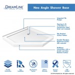 Prism Plus 38 in. x 74 3/4 in. Frameless Neo-Angle Shower Enclosure in Chrome with White Base