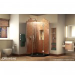 Prism Plus 38 in. x 74 3/4 in. Frameless Neo-Angle Shower Enclosure in Chrome with Black Base