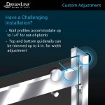 Essence-H 44-48 in. W x 76 in. H Semi-Frameless Bypass Shower Door in Chrome