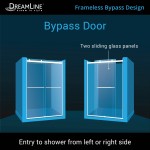 Essence-H 44-48 in. W x 76 in. H Semi-Frameless Bypass Shower Door in Chrome