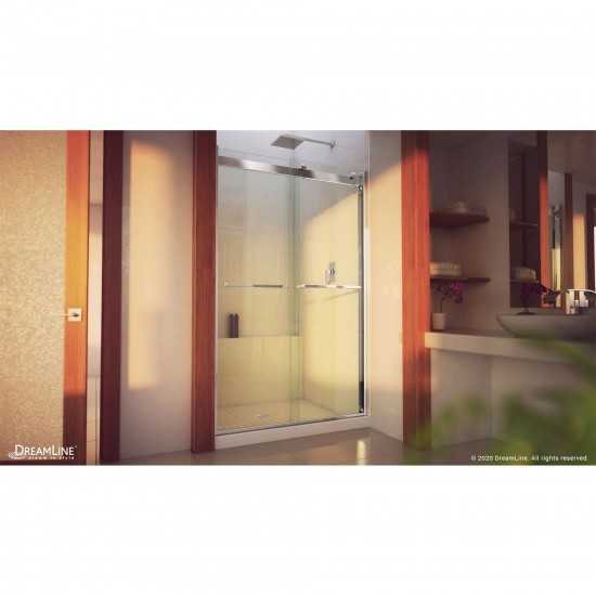 Essence-H 44-48 in. W x 76 in. H Semi-Frameless Bypass Shower Door in Chrome