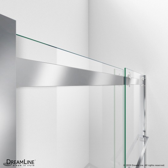 Essence-H 44-48 in. W x 76 in. H Semi-Frameless Bypass Shower Door in Chrome