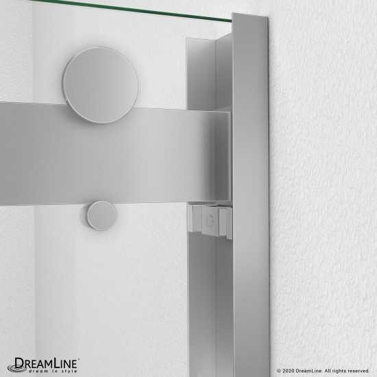 Essence-H 44-48 in. W x 76 in. H Semi-Frameless Bypass Shower Door in Brushed Nickel