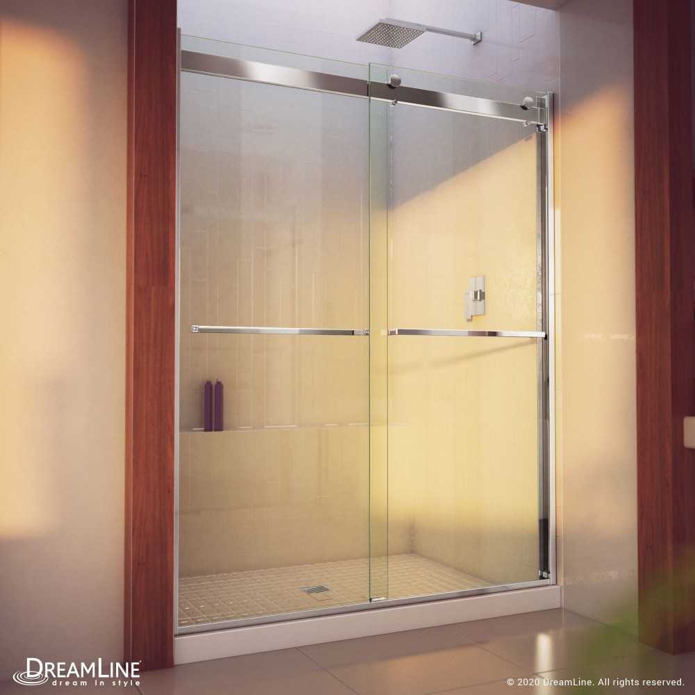 Essence-H 56-60 in. W x 76 in. H Semi-Frameless Bypass Shower Door in Chrome