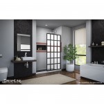 French Linea Rhone 34 in. W x 72 in. H Single Panel Frameless Shower Door, Open Entry Design in Satin Black