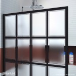 French Linea Rhone 34 in. W x 72 in. H Single Panel Frameless Shower Door, Open Entry Design in Satin Black